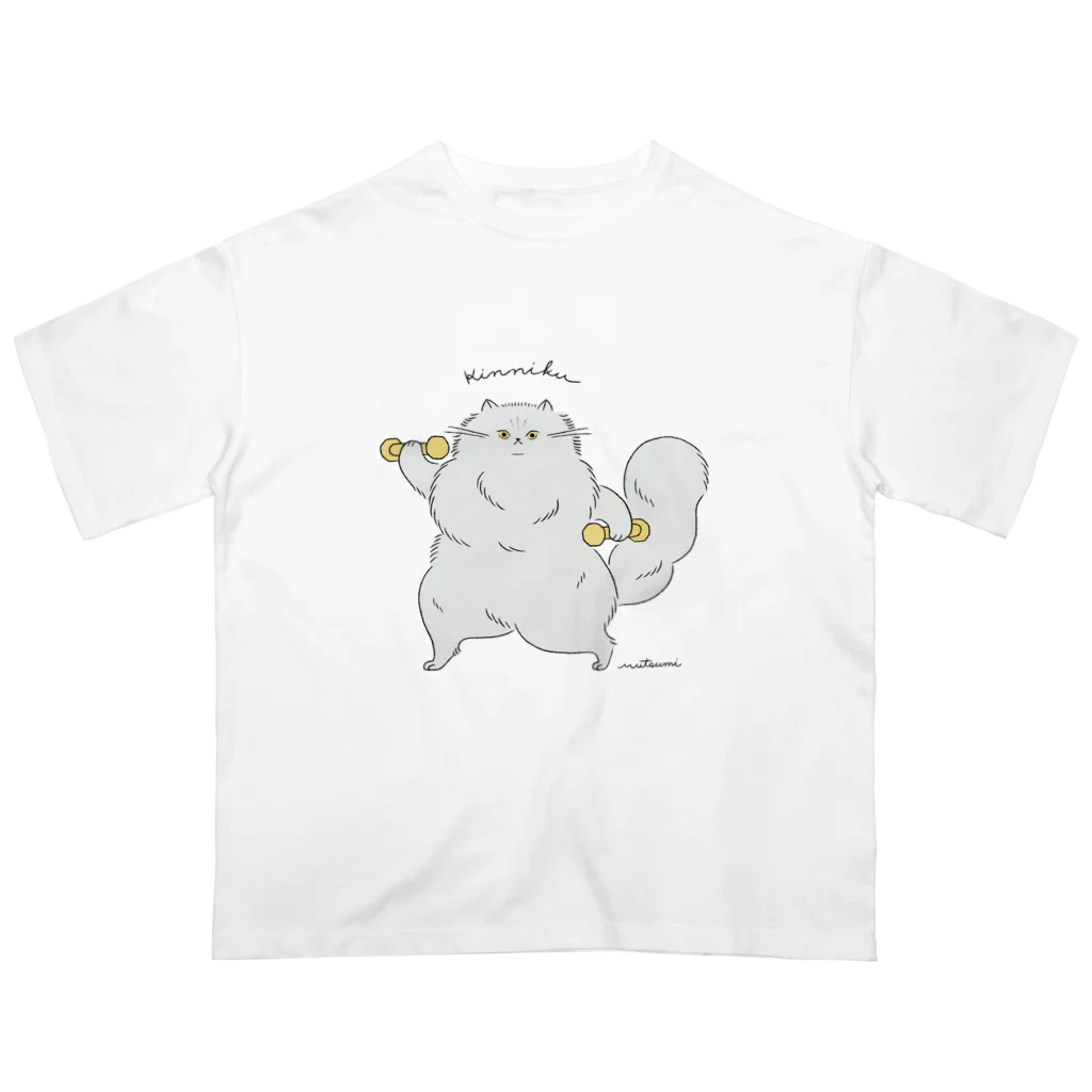 かわむショップ　suzuri支店の筋肉ねこちゃん💪 オーバーサイズTシャツ