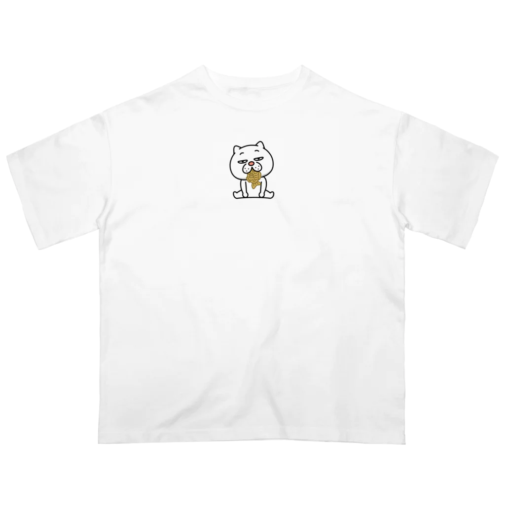 セイコウ スタンプのウザ～～い猫　タイ焼き オーバーサイズTシャツ