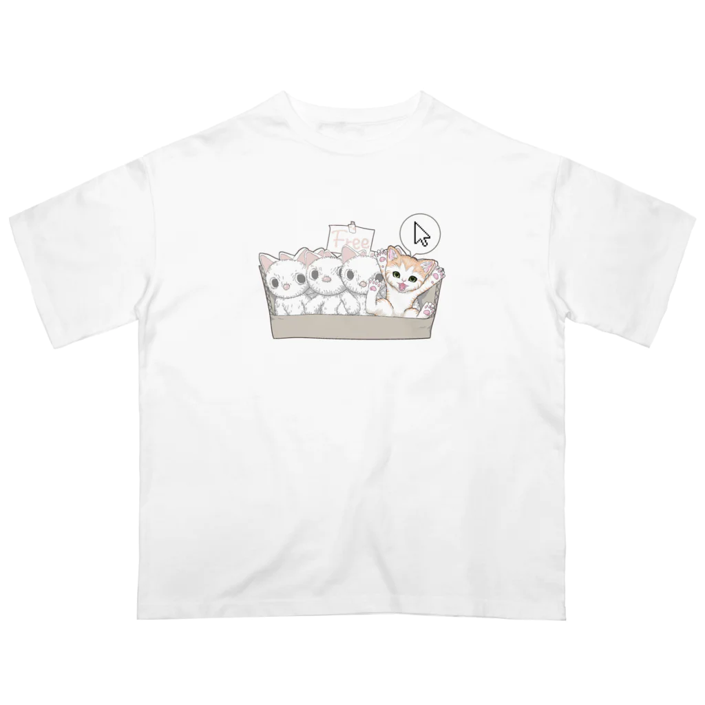 nya-mew（ニャーミュー）のもってけ！ポチッとな Oversized T-Shirt