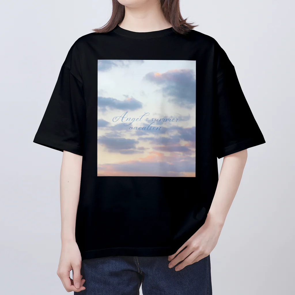 ゆにねこ惑星のପ天使の夏休みଓ夕暮れ旅行(枠なし) オーバーサイズTシャツ