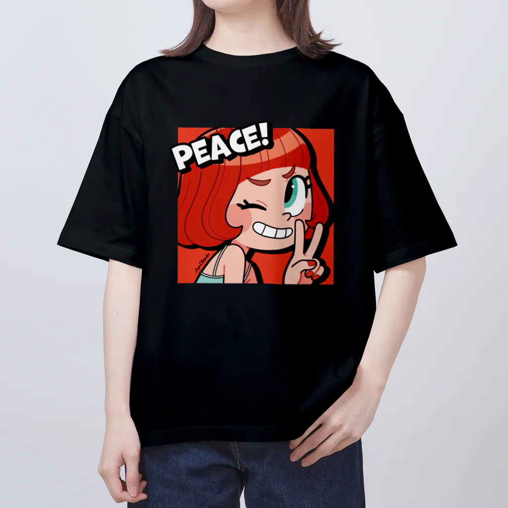 おおつきあやのPEACE! Oversized T-Shirt