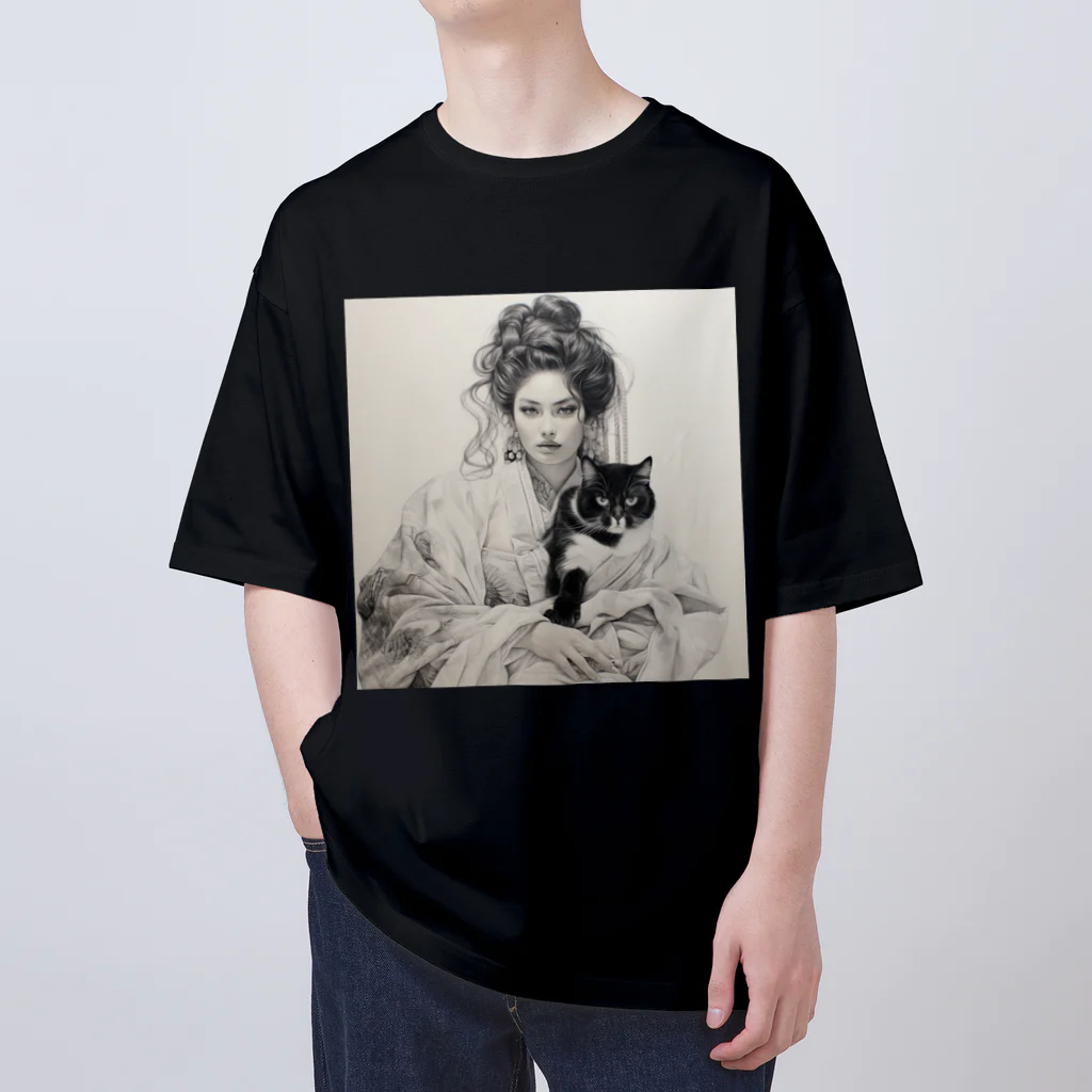kameriyaのコレクション「猫と共に流れる時」 オーバーサイズTシャツ