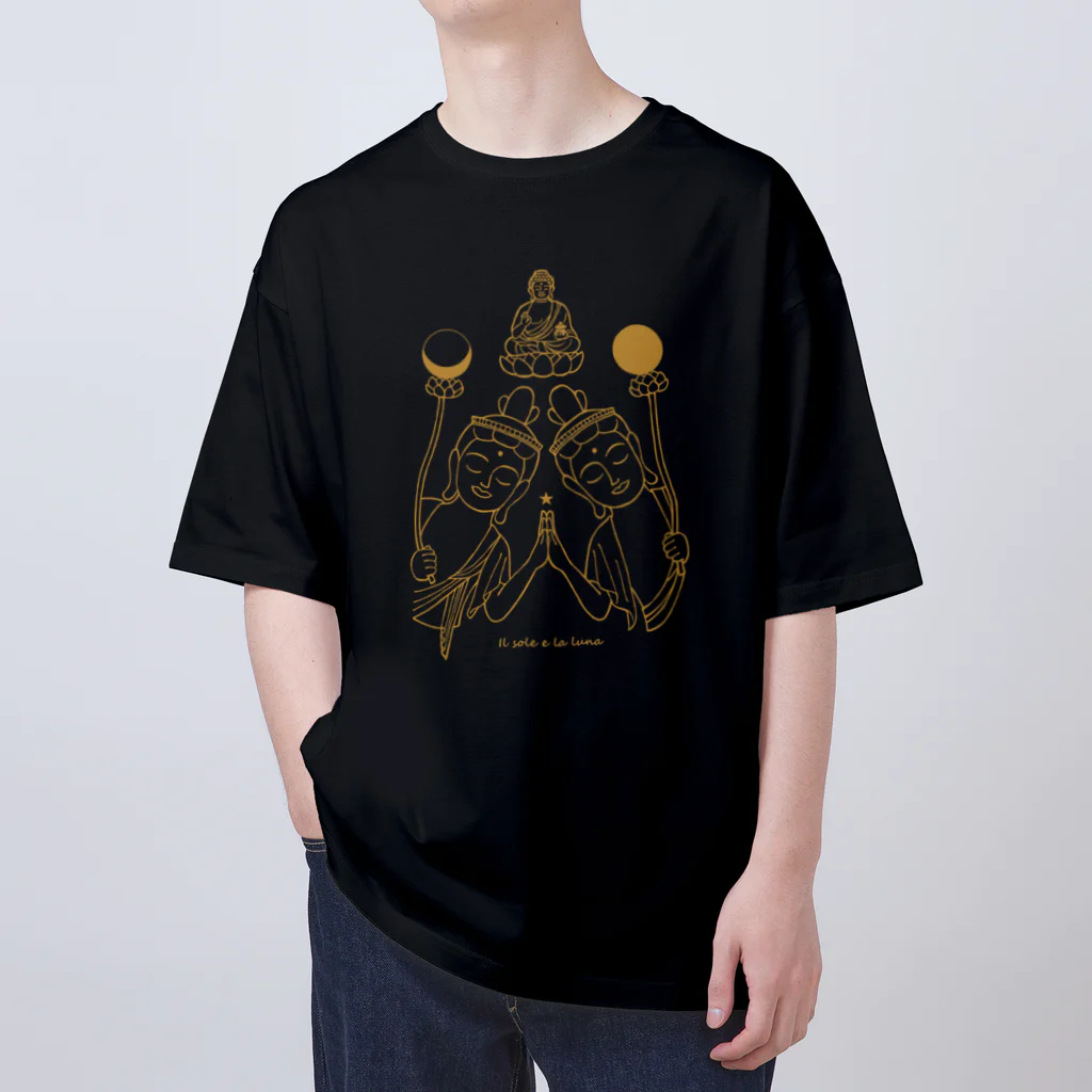 Bo tree teeのThe sun & the moon (beige) オーバーサイズTシャツ