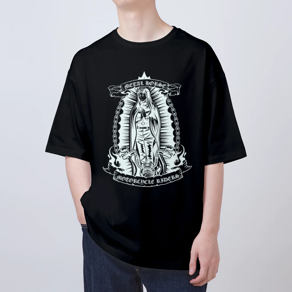 METAL HORSE 金属の馬のMETAL HORSE バイカーマリア ホワイト Oversized T-Shirt