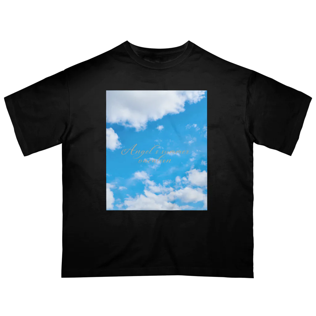 ゆにねこ惑星のପ天使の夏休みଓ青空旅行(枠なし) オーバーサイズTシャツ