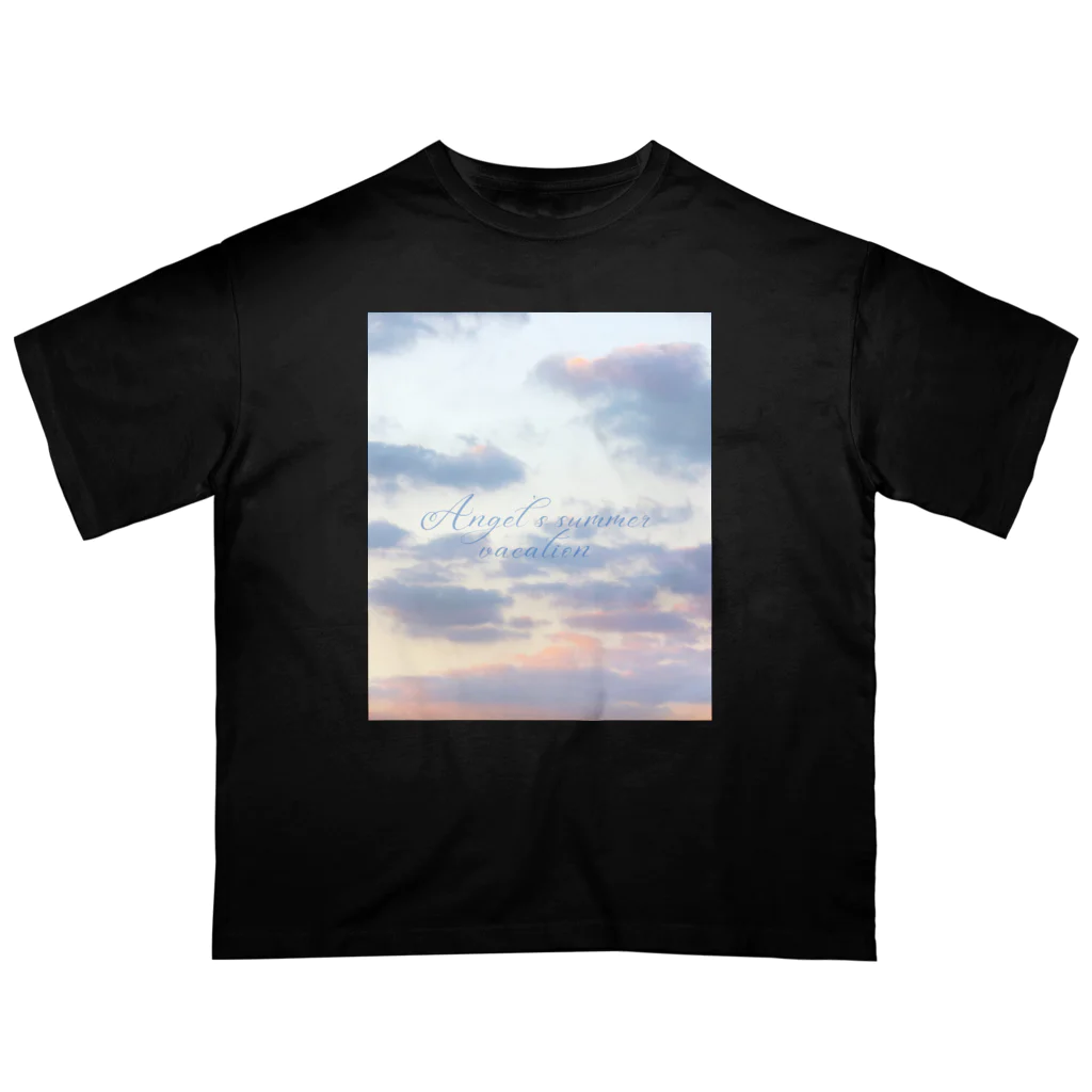 ゆにねこ惑星のପ天使の夏休みଓ夕暮れ旅行(枠なし) オーバーサイズTシャツ