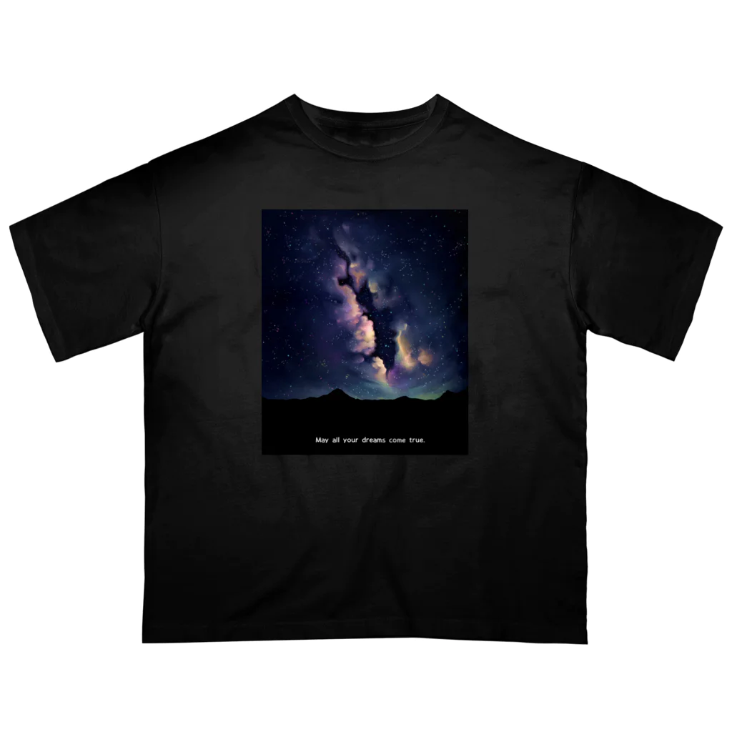 ari designの夜空星空(イラスト・修正版) オーバーサイズTシャツ