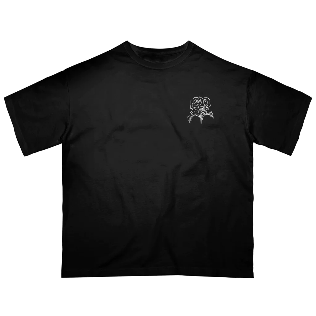 Videauの"Videau-flower" black オーバーサイズTシャツ