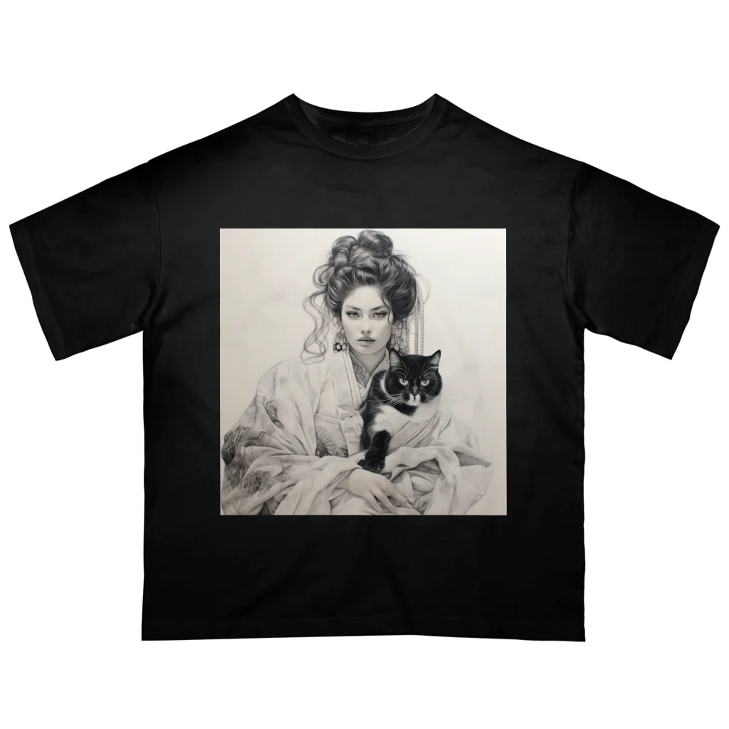 kameriyaのコレクション「猫と共に流れる時」 オーバーサイズTシャツ
