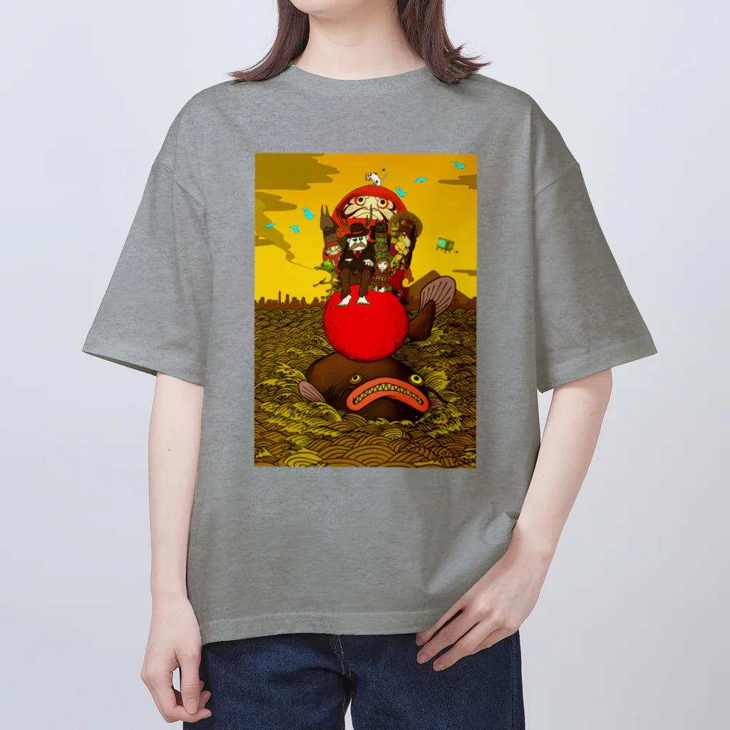 UETSUJI Shotaroのpray on the fish Oversized T-Shirt