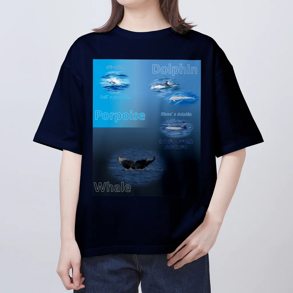 L_arctoaのイルカとクジラの違い オーバーサイズTシャツ