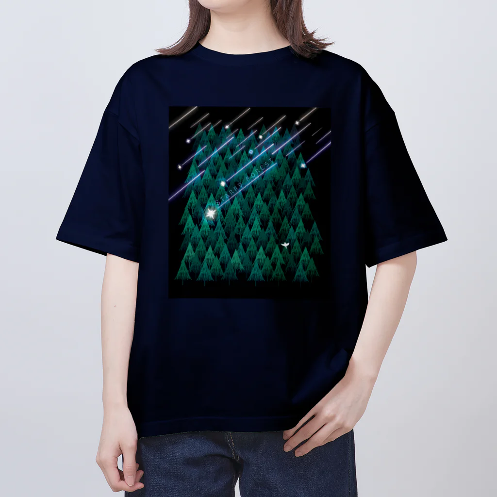 Drecome_Designの星降る森(緑) Oversized T-Shirt