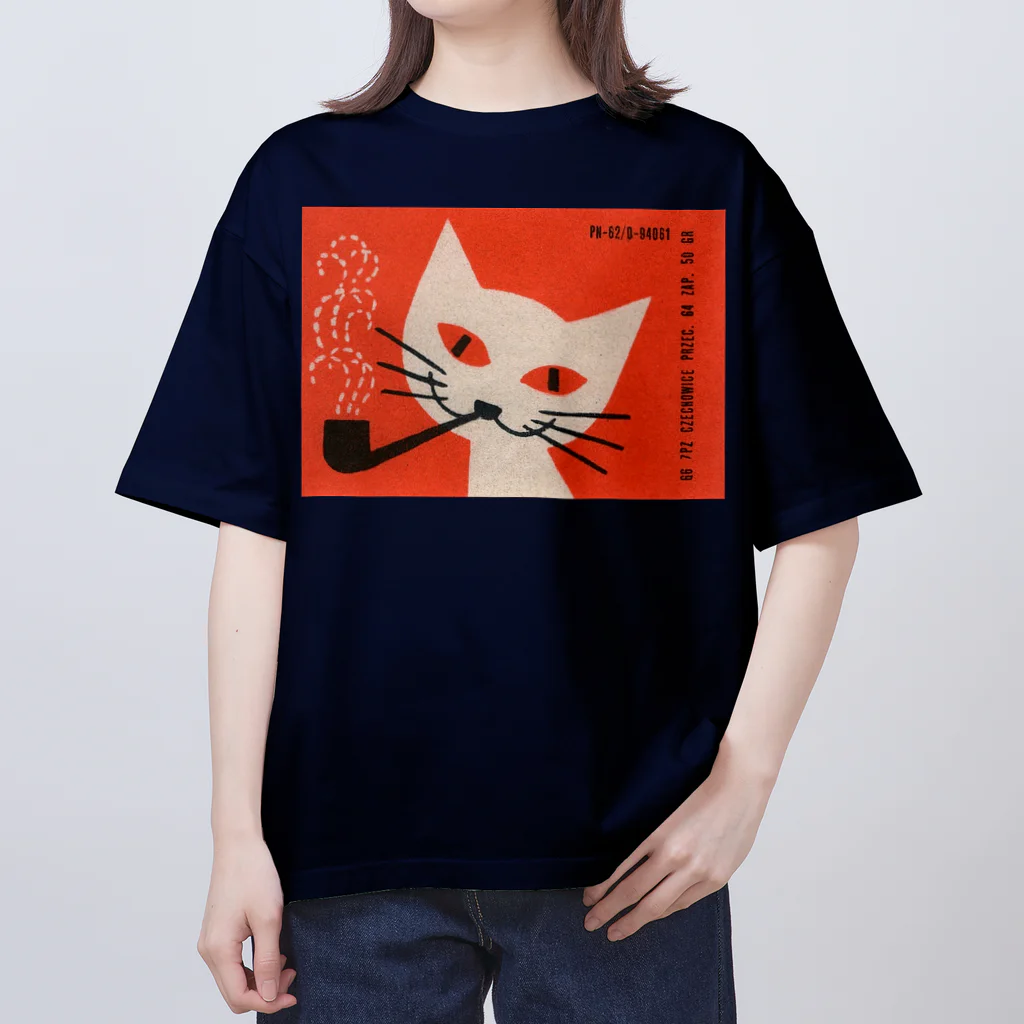 YS VINTAGE WORKSのポーランド　オレンジ・パイプねこ オーバーサイズTシャツ