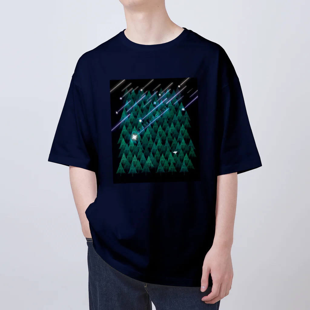 Drecome_Designの星降る森(緑) Oversized T-Shirt