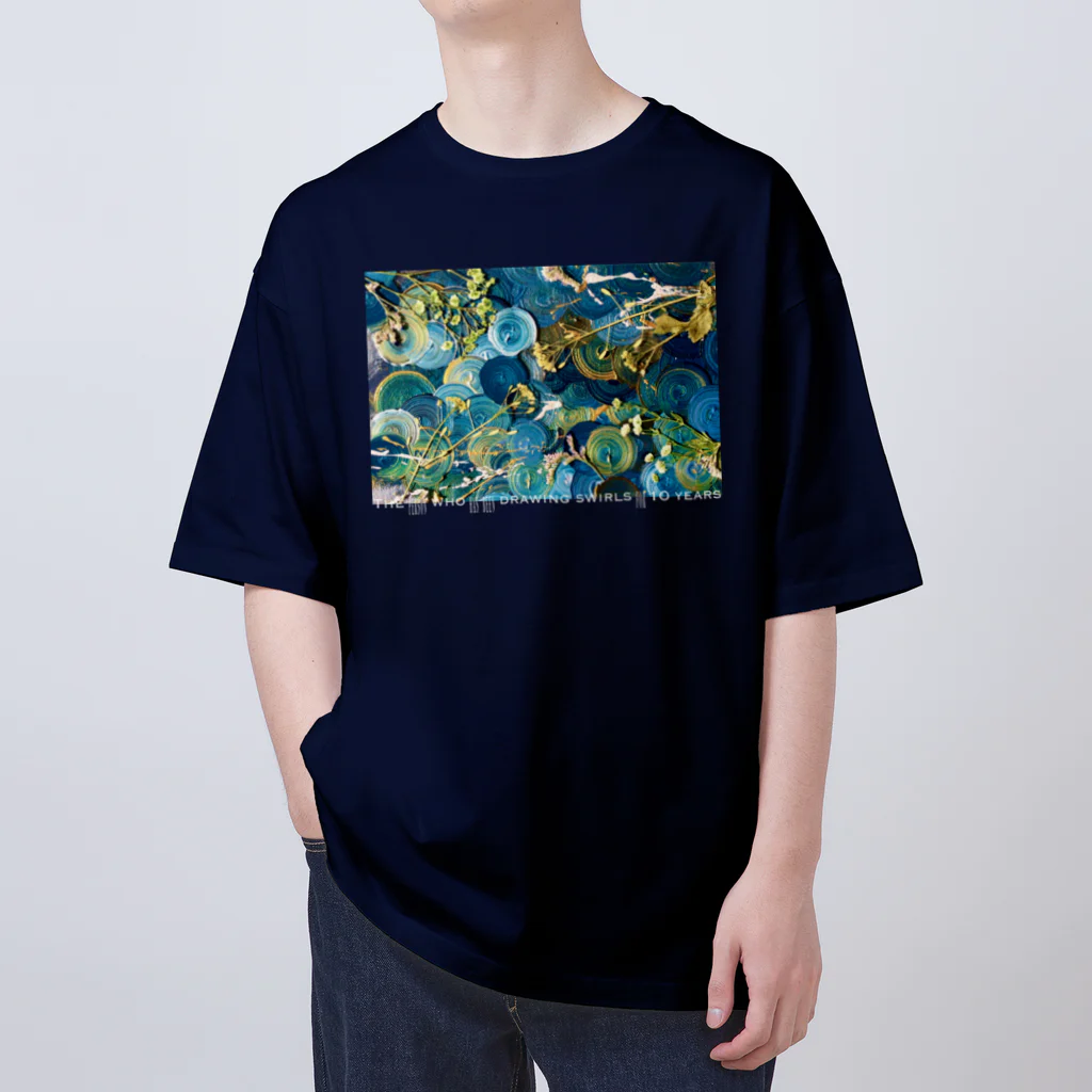 渦を10年描いてる人のBLUE UZU オーバーサイズTシャツ