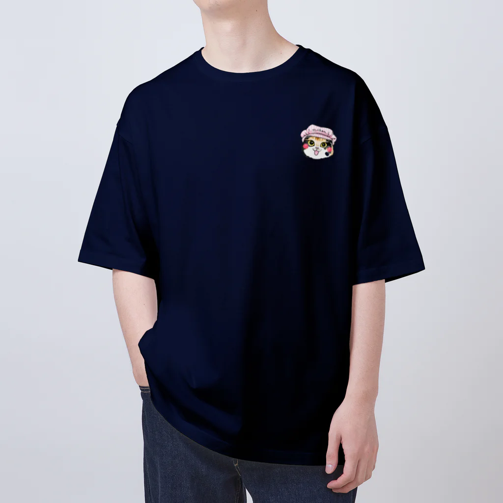 shop あこ猫犬屋のピンク帽のみかんちゃん Oversized T-Shirt