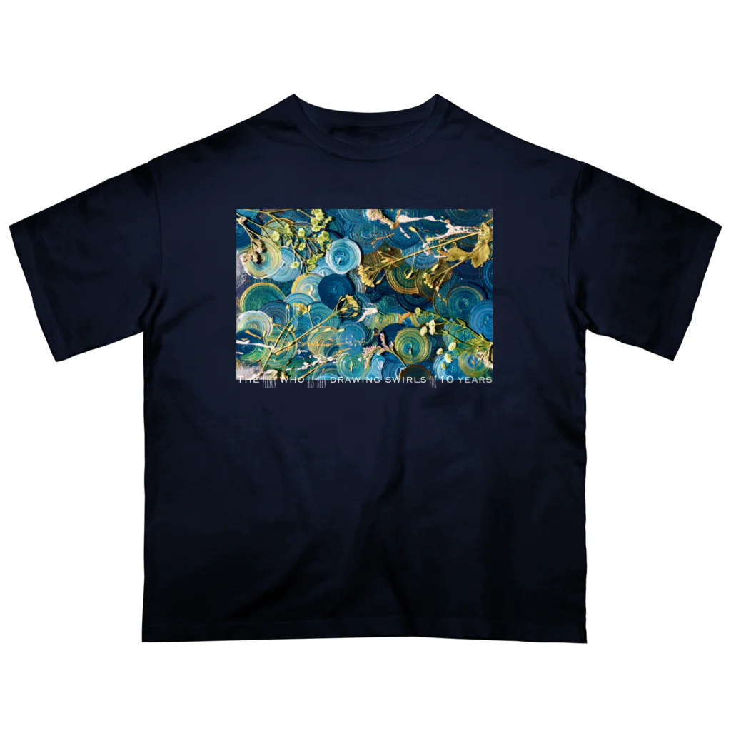 渦を10年描いてる人のBLUE UZU オーバーサイズTシャツ