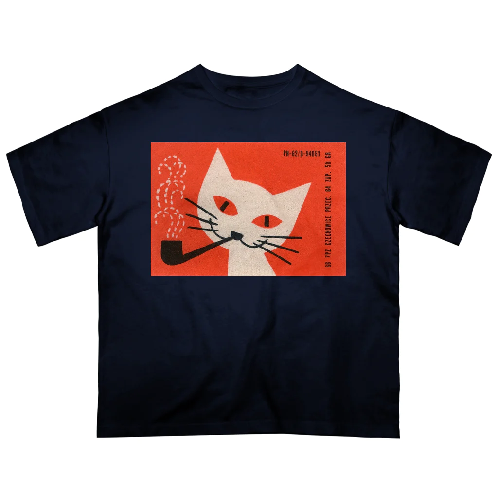 YS VINTAGE WORKSのポーランド　オレンジ・パイプねこ Oversized T-Shirt