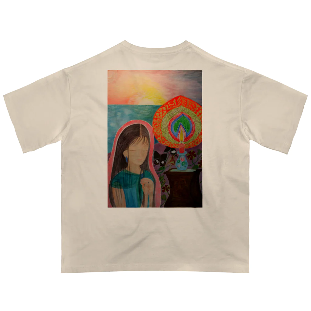 キキとココからのMagic hour / 穏やかな夕暮れの祈り オーバーサイズTシャツ