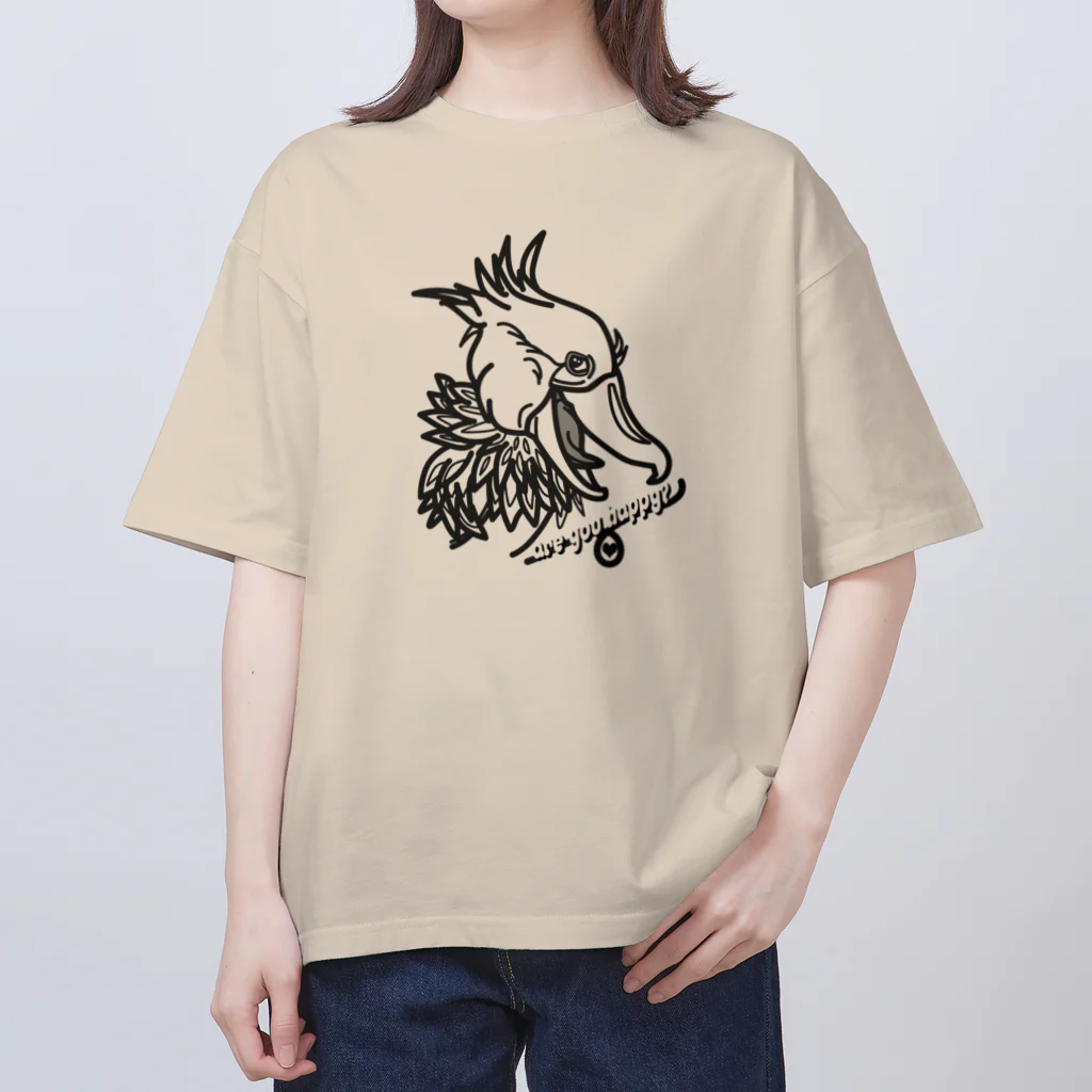 とりぼんの are you happy?ハシビロコウ オーバーサイズTシャツ