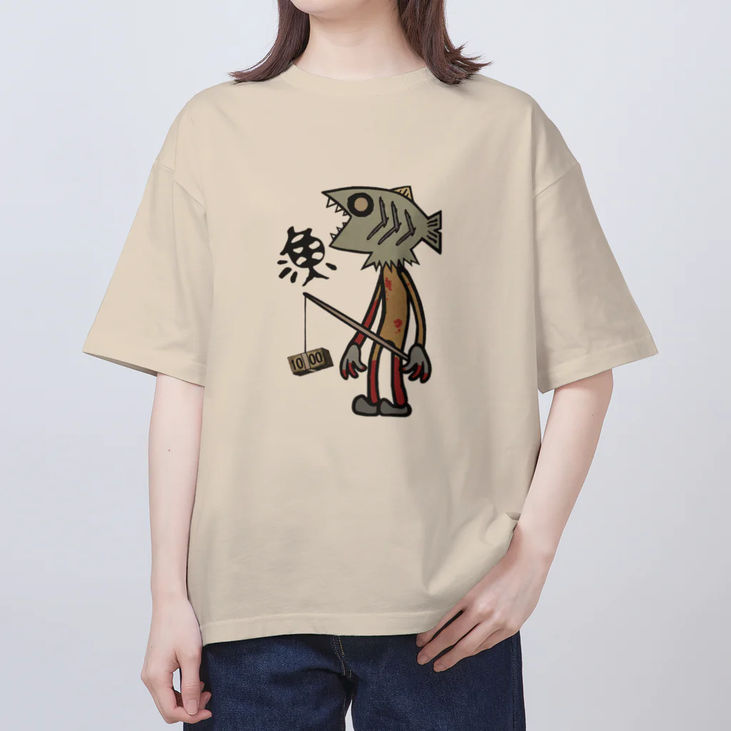 mabterroの魚面人 オーバーサイズTシャツ