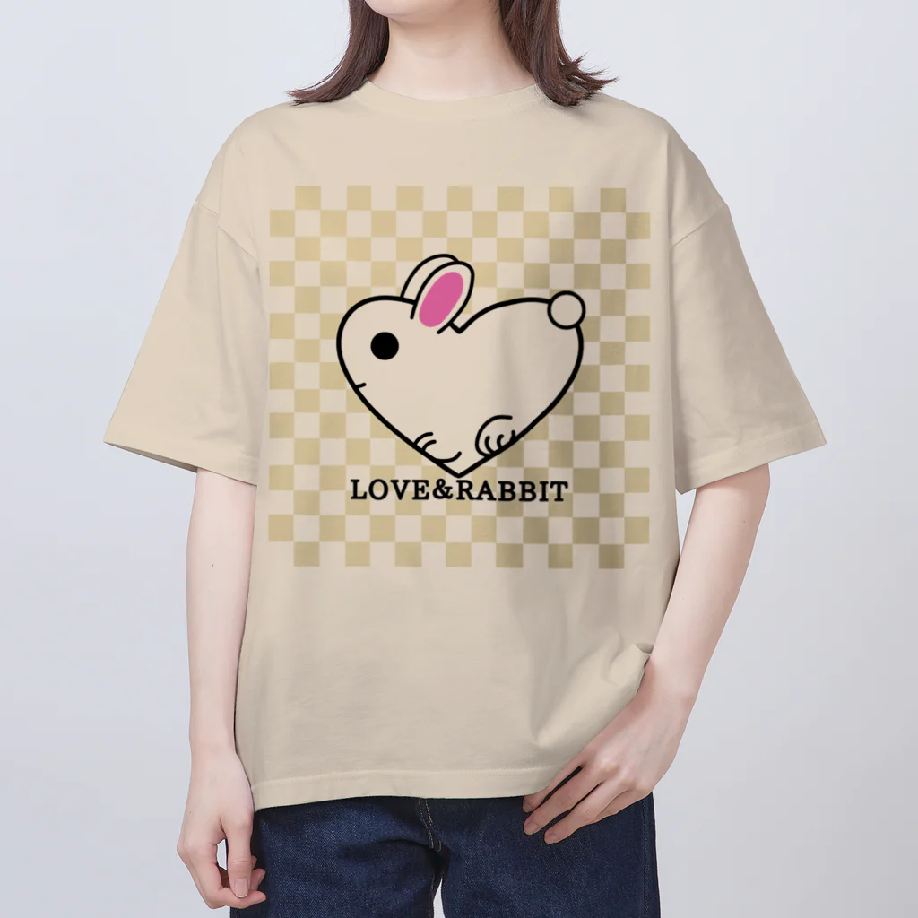 kazeou（風王）のLOVE＆RABBIT(市松)Y Oversized T-Shirt