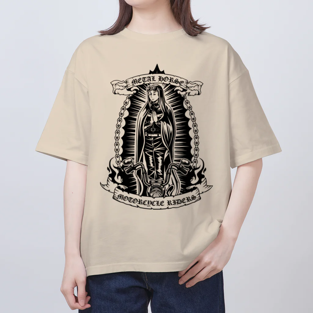 METAL HORSE 金属の馬のMETAL HORSE バイカーマリア ブラック Oversized T-Shirt