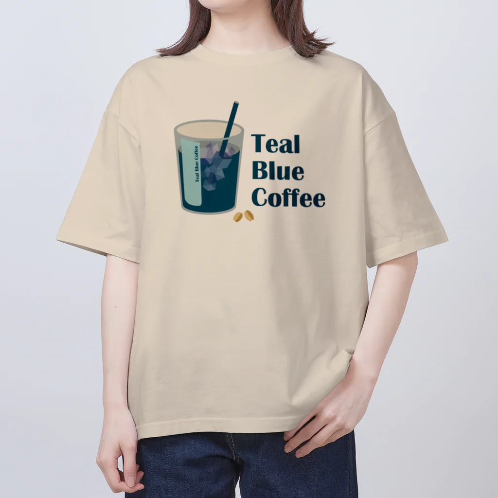 Teal Blue Coffeeのアイスコーヒーをどうぞ Oversized T-Shirt