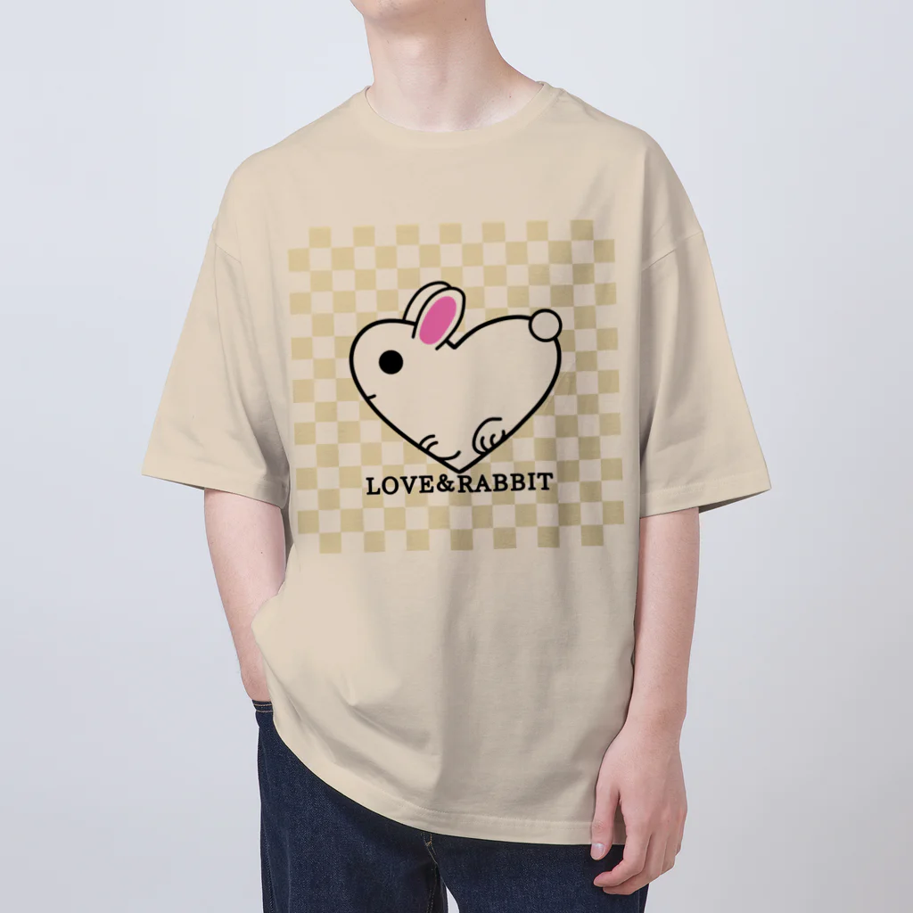 kazeou（風王）のLOVE＆RABBIT(市松)Y オーバーサイズTシャツ