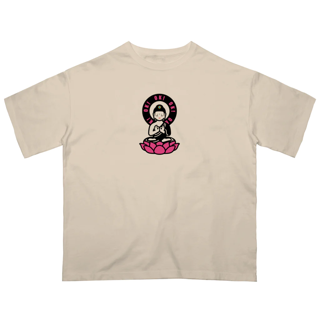 くねくね道のOK! BUDDHA オーバーサイズTシャツ