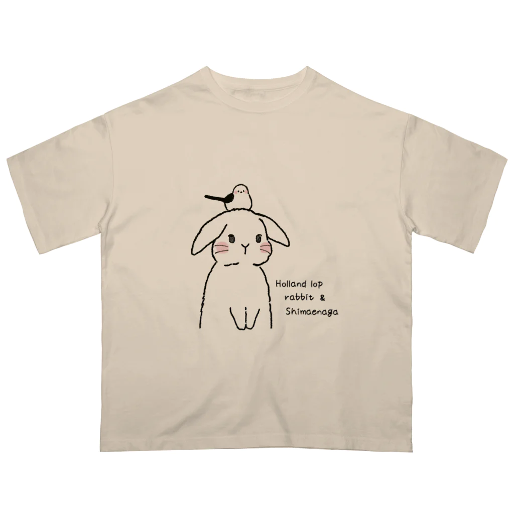 みーちゃんわーるどのロップイヤー&シマエナガ オーバーサイズTシャツ