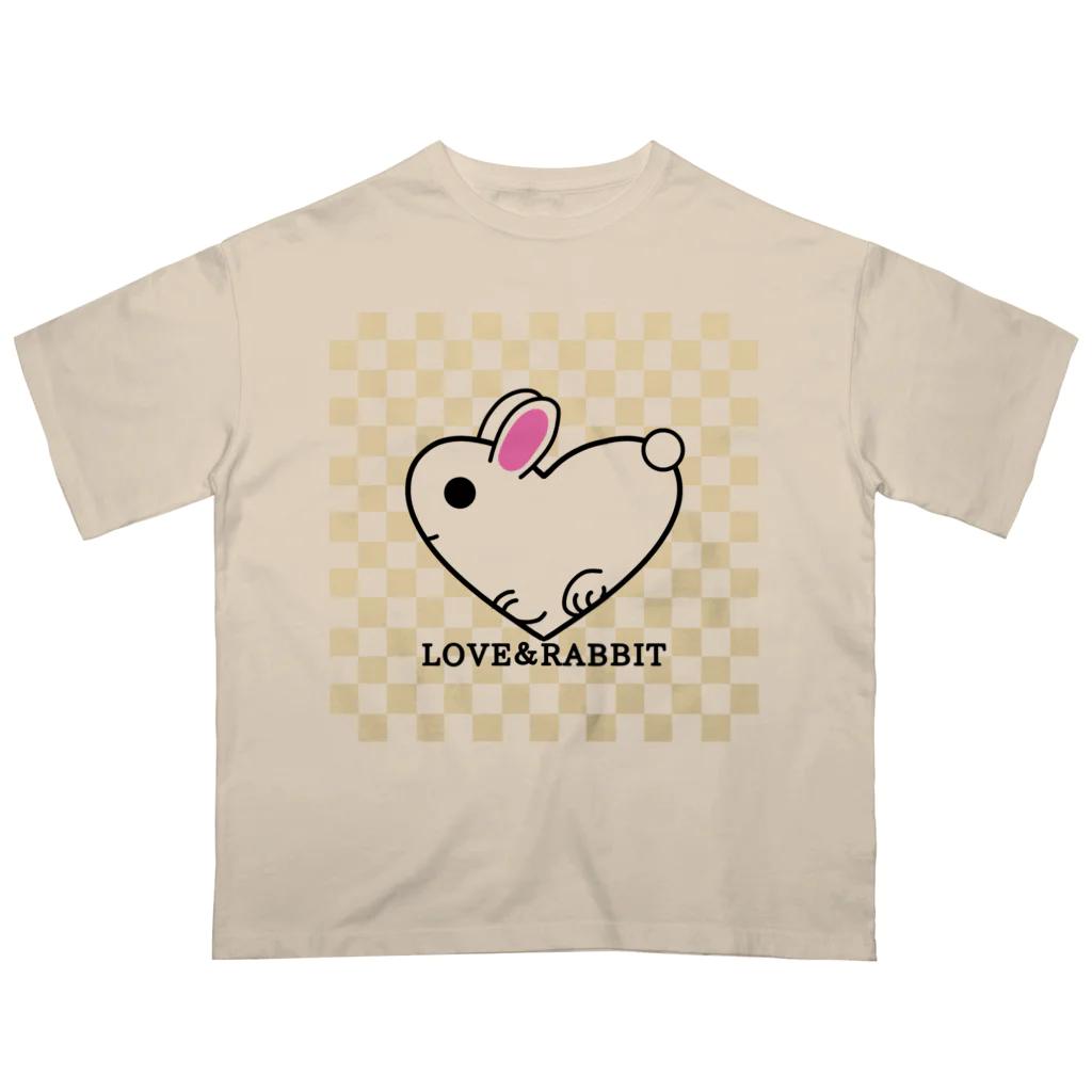 kazeou（風王）のLOVE＆RABBIT(市松)Y オーバーサイズTシャツ