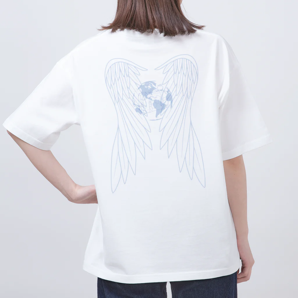 ゆにねこ惑星のପ天使の夏休みଓ夕暮れ旅行 オーバーサイズTシャツ