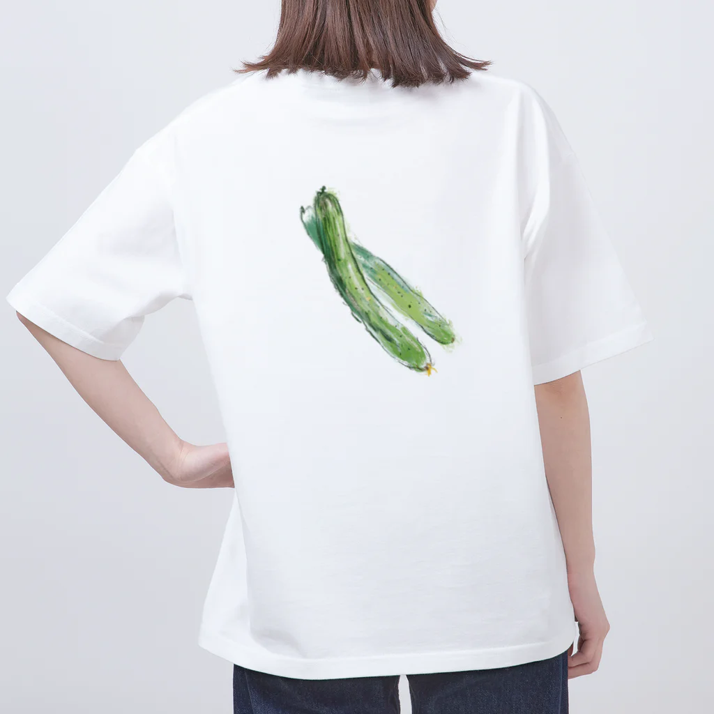 akane_art（茜音工房）のベジタブルT（キュウリ） Oversized T-Shirt