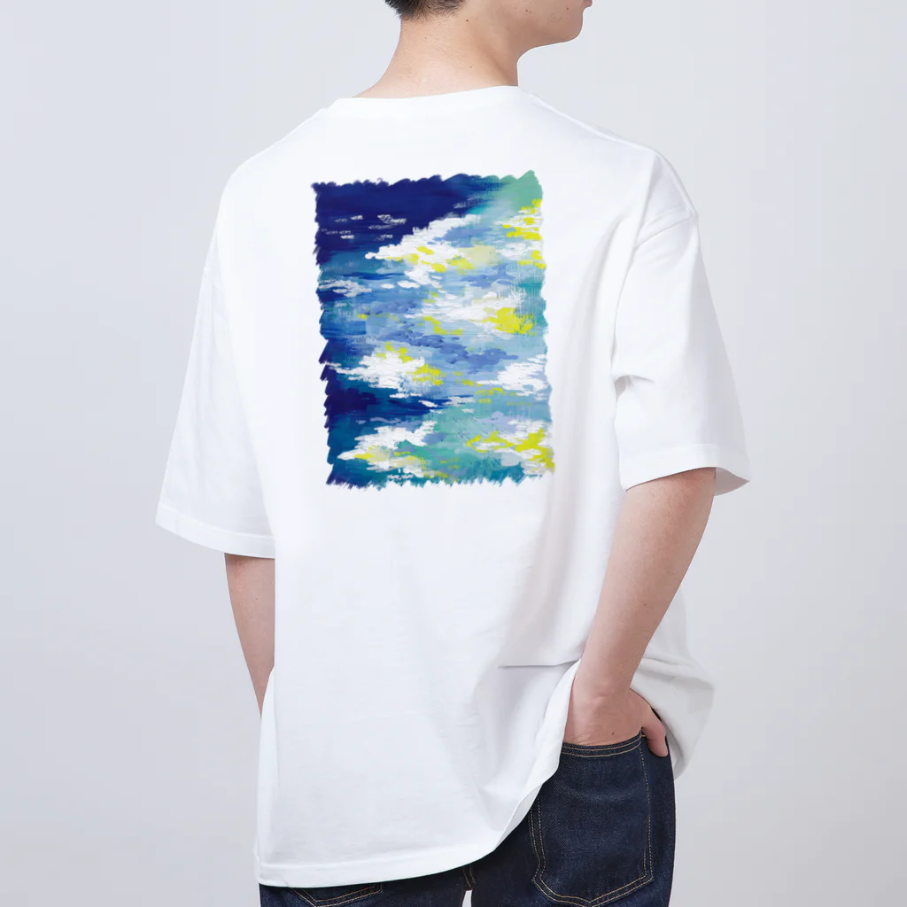 sketchbook shopの青の淵（バックプリント） Oversized T-Shirt