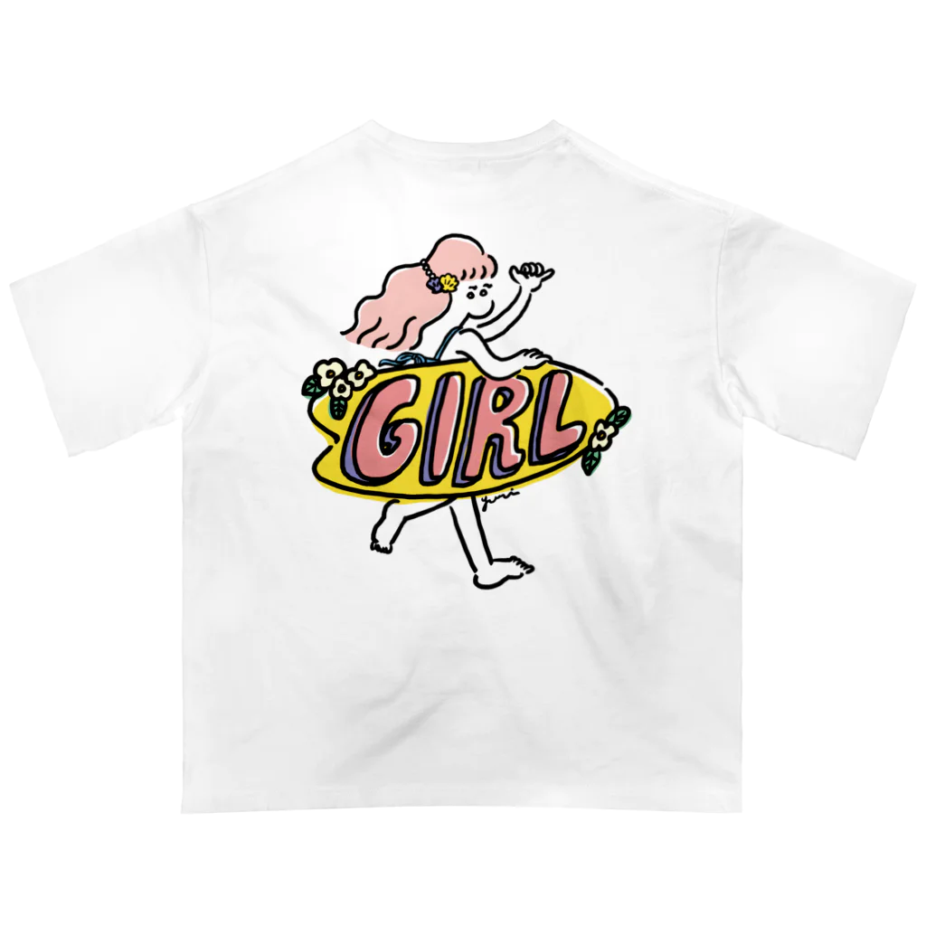 surf girl illustration yuriのGIRL!! オーバーサイズTシャツ