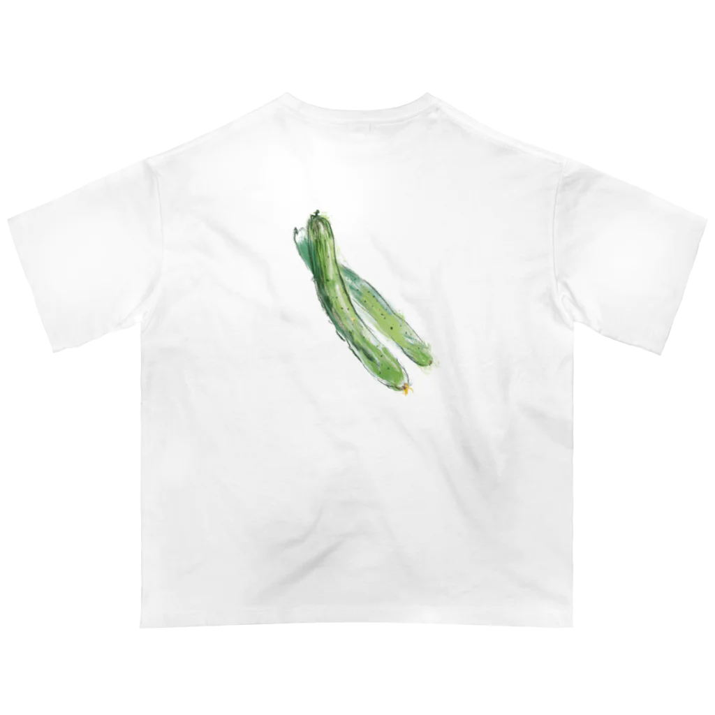 akane_art（茜音工房）のベジタブルT（キュウリ） Oversized T-Shirt