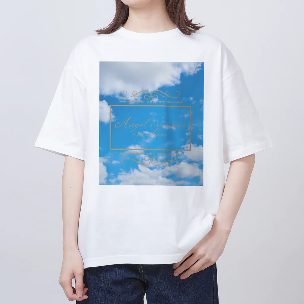 ゆにねこ惑星のପ天使の夏休みଓ青空旅行 オーバーサイズTシャツ