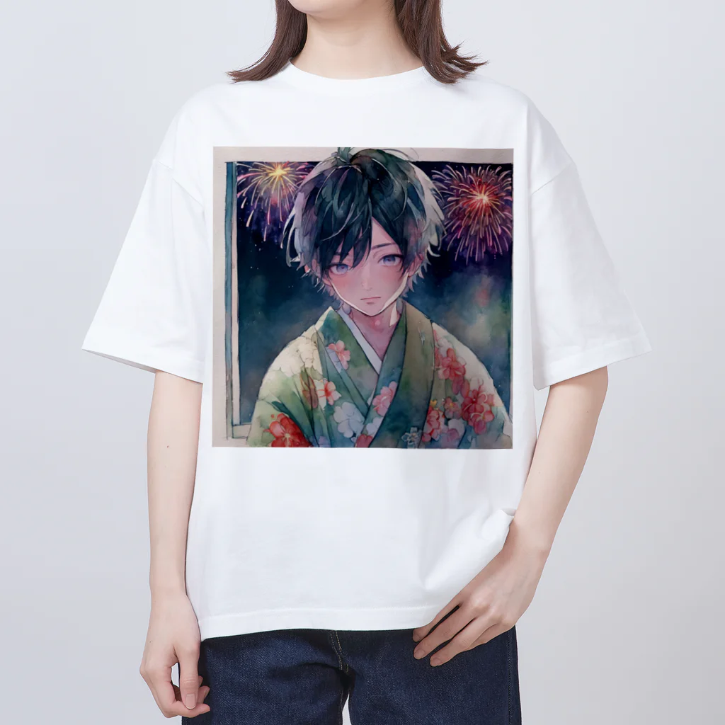 0w0の001_fireworks オーバーサイズTシャツ