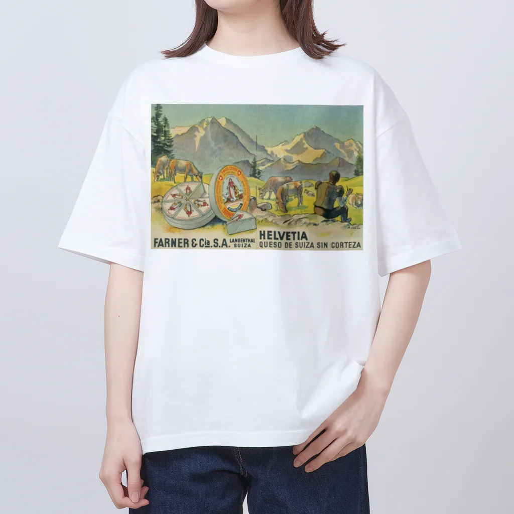 YS VINTAGE WORKSのスペインで販売されたスイスチーズ 1950年代　リトグラフ オーバーサイズTシャツ