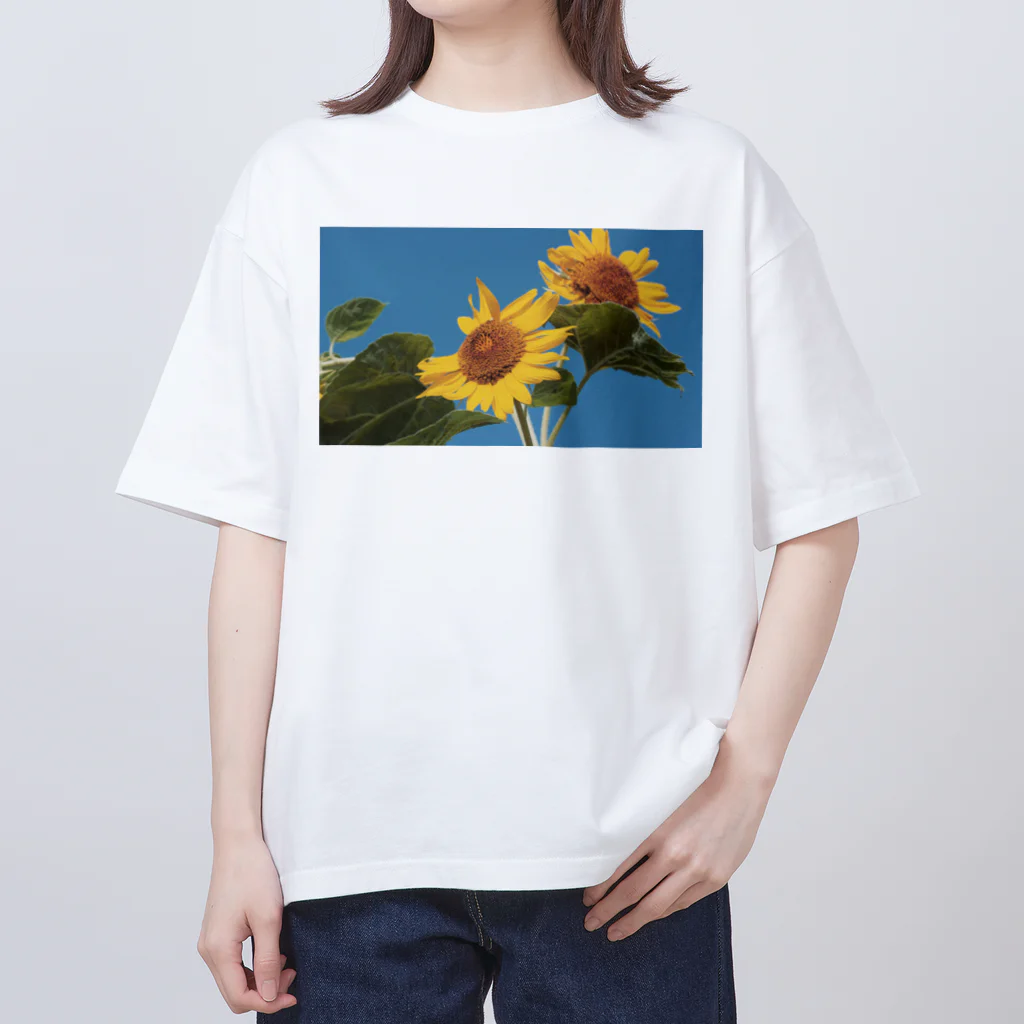 akane_art（茜音工房）の癒しの風景（ヒマワリ） オーバーサイズTシャツ