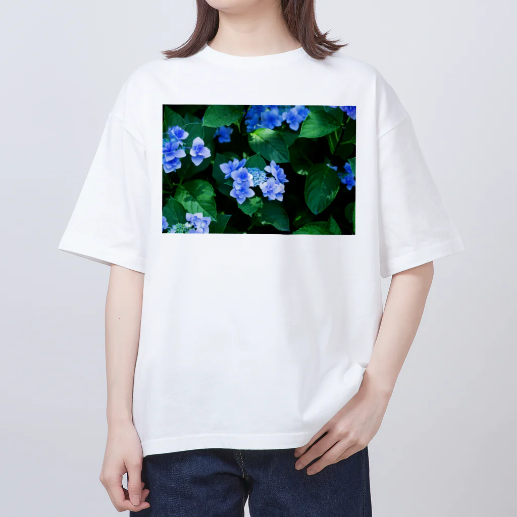 akane_art（茜音工房）の癒しの風景（アジサイ） オーバーサイズTシャツ