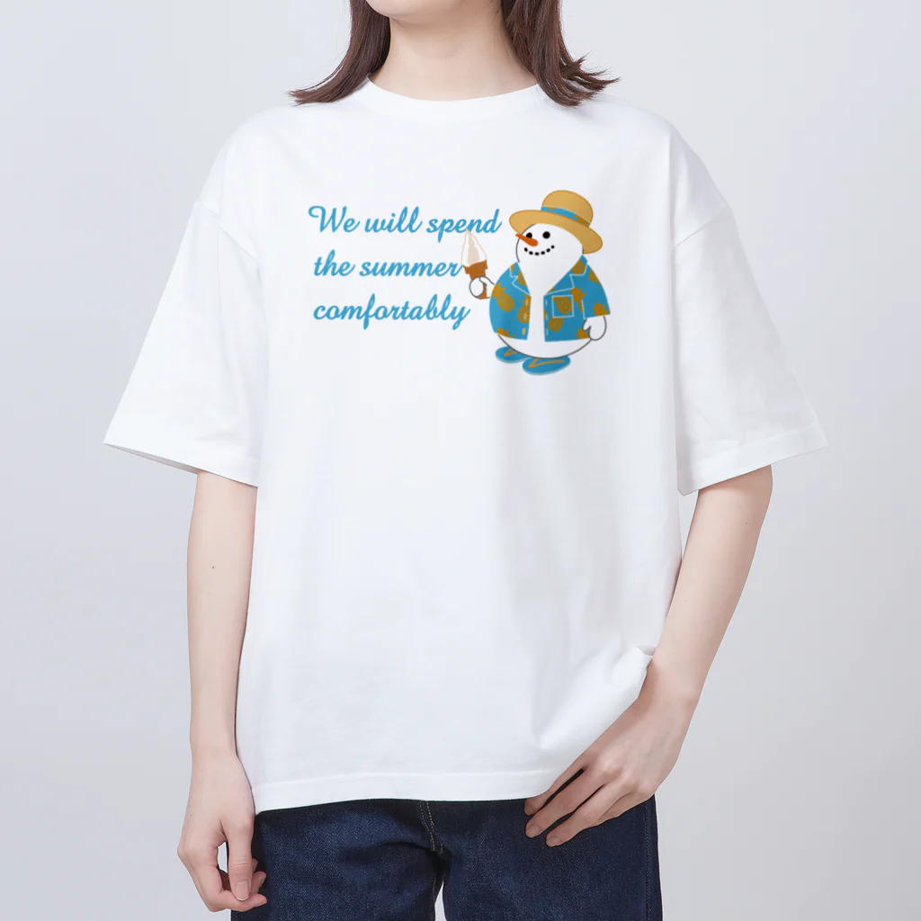 キッズモード某の真夏のスノーマン(濃色用) オーバーサイズTシャツ