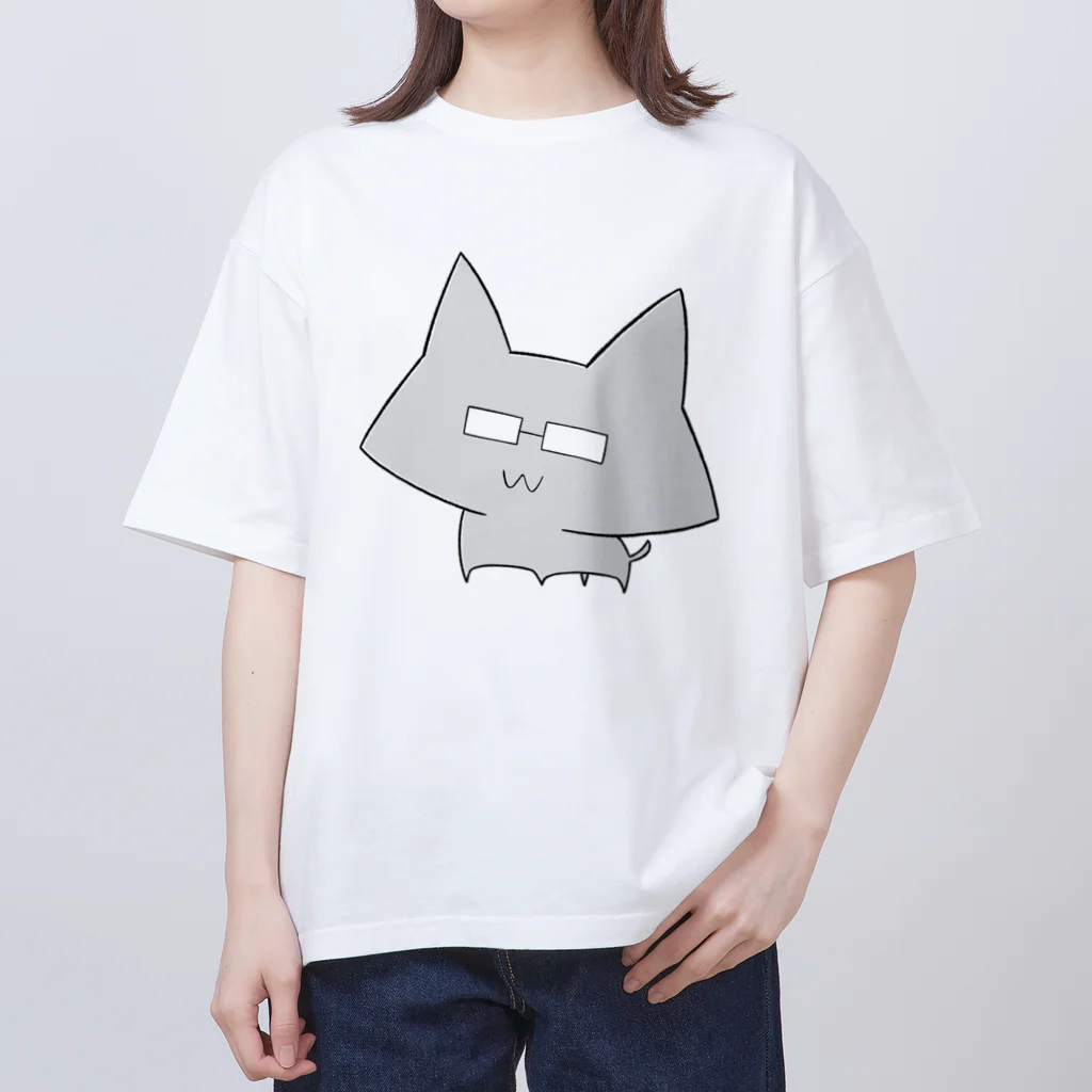 ピンクうさぎと。のめがねネコ オーバーサイズTシャツ