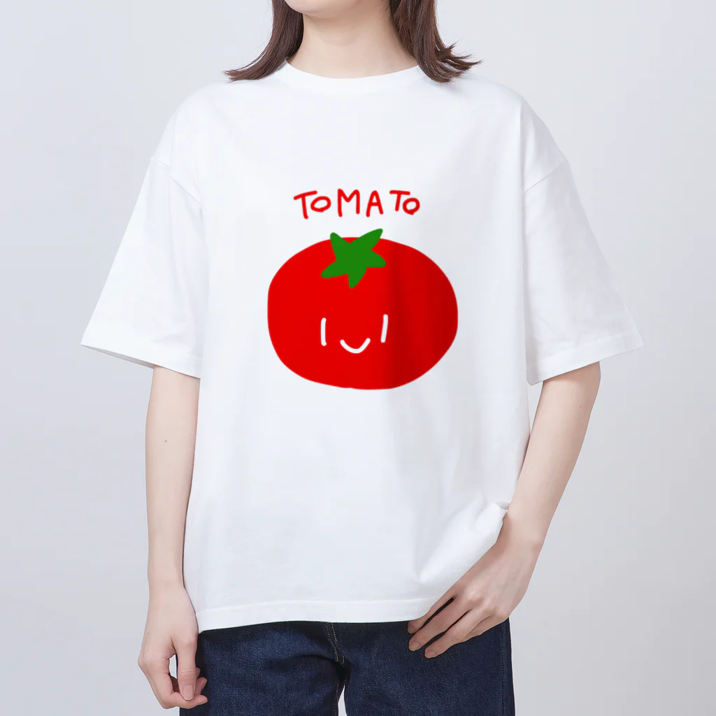 奏🤍-kanade-🥀⛓のかなで作にこにこトマトTシャツ オーバーサイズTシャツ