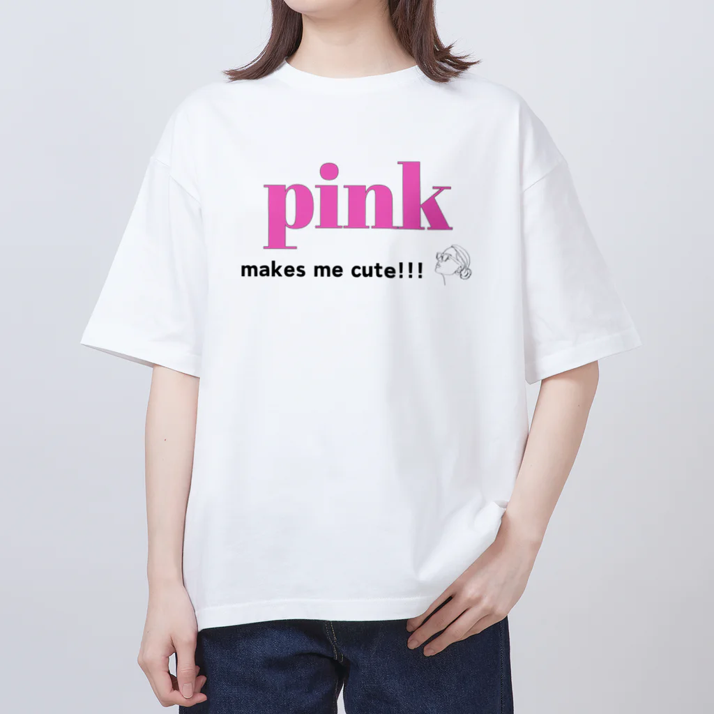 allure72の推しカラー  推し色　ロゴＴシャツ（ピンク） オーバーサイズTシャツ