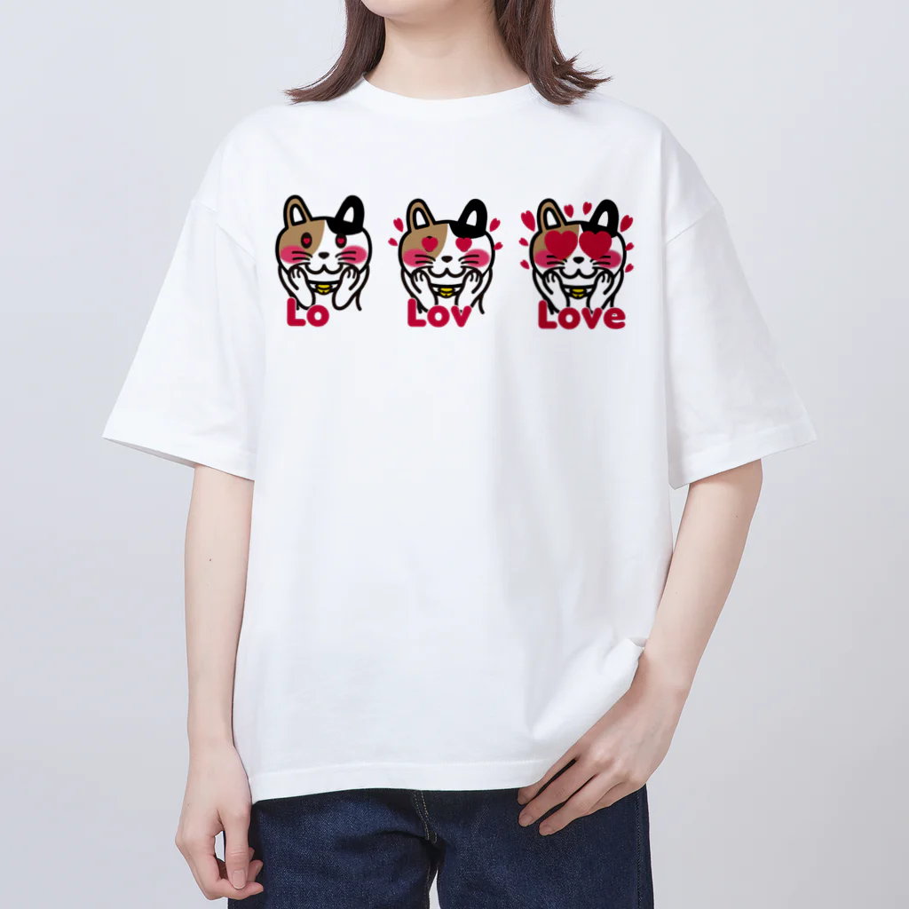 キッズモード某のねこLove Oversized T-Shirt