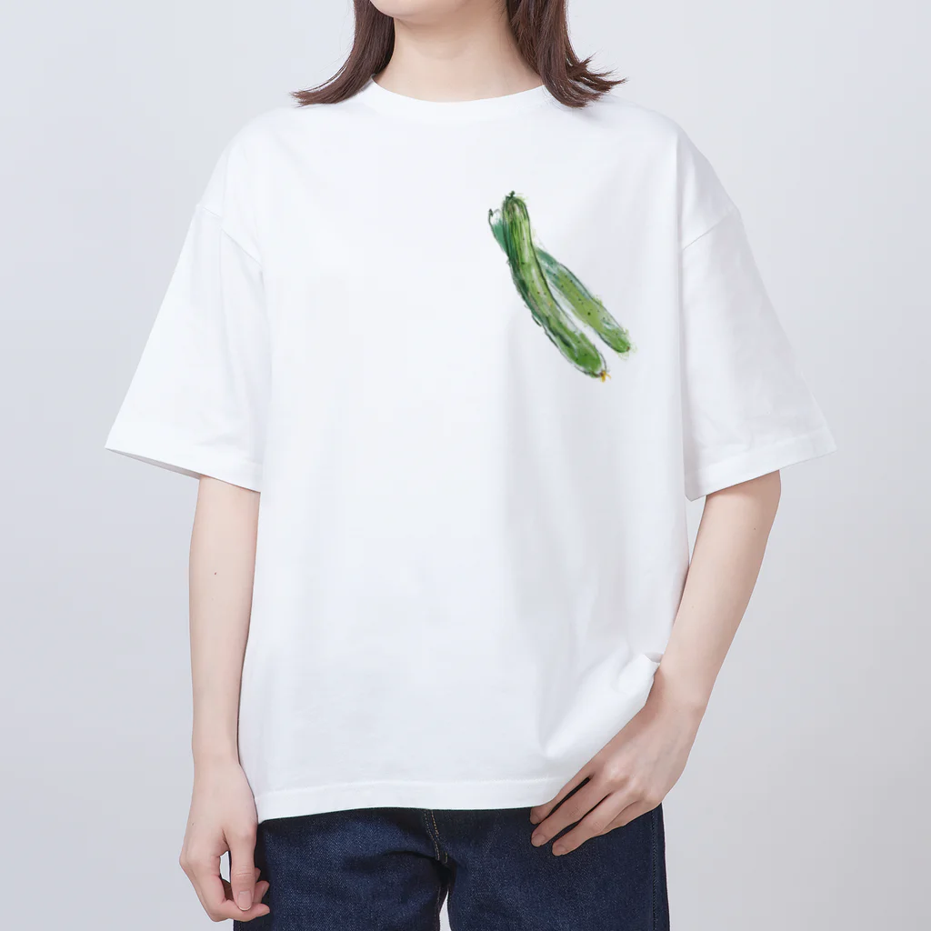 akane_art（茜音工房）のベジタブルT（キュウリ） Oversized T-Shirt
