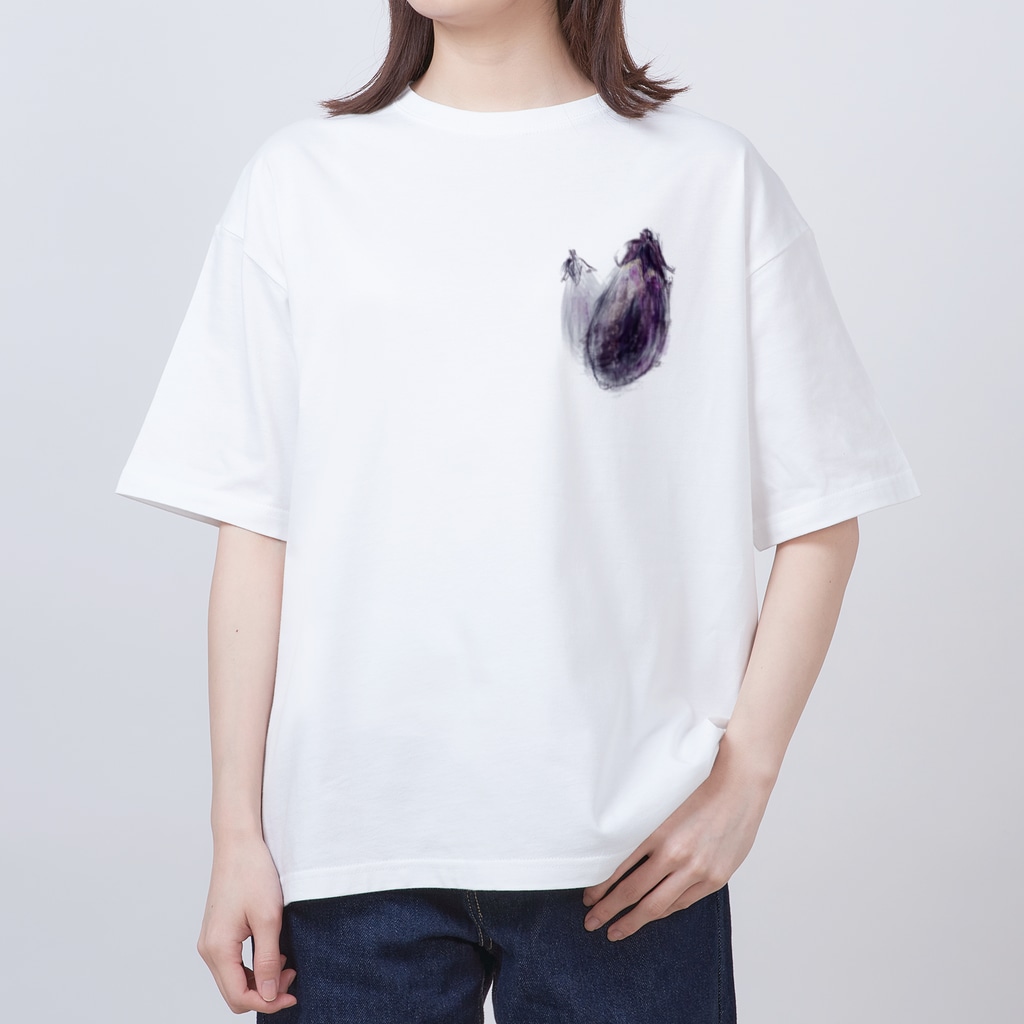 akane_art（茜音工房）のベジタブルT（ナス） Oversized T-Shirt