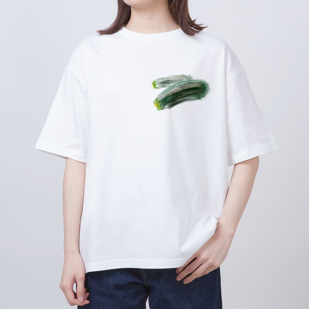 akane_art（茜音工房）のベジタブルT（ズッキーニ） Oversized T-Shirt